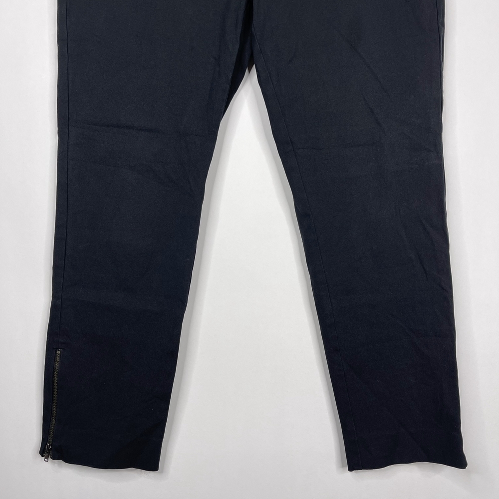 2/$30 Eileen Fisher Ankle Zip Crop Chino Pants Black Side Zip Pockets #6682 - Picture 6 of 13